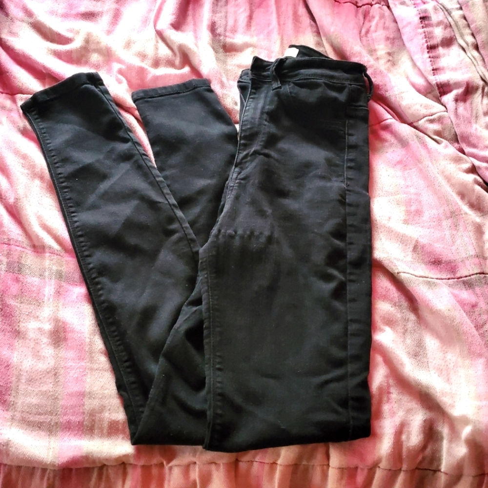 AP Blue High Waisted Black Skinny Jeans Size 7